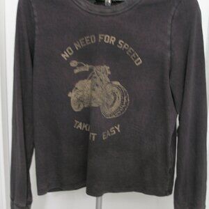 AERIE Long Sleeve T-Shirt charcoal grey Size XXL with Graphic